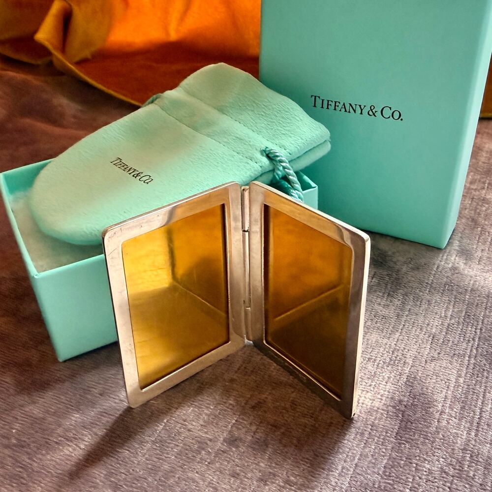 Vintage Midcentury Tiffany & Co Travel Bifold Frame with Box